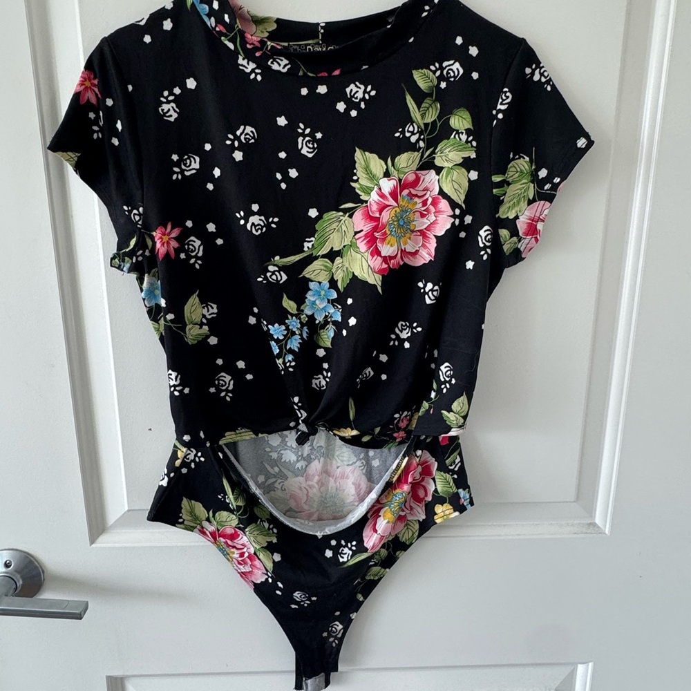 Floral Black Bodysuit